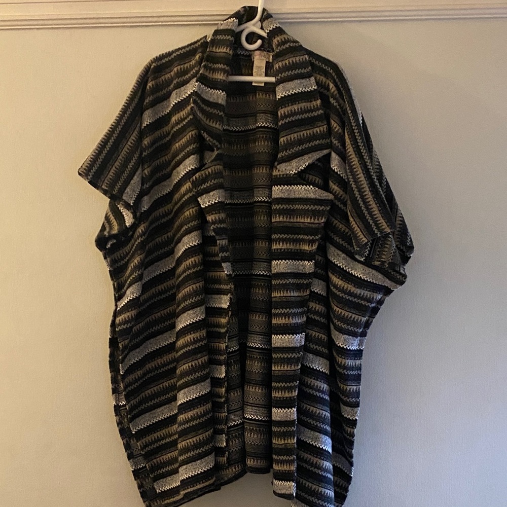 Free People Striped One Size Jackson Poncho